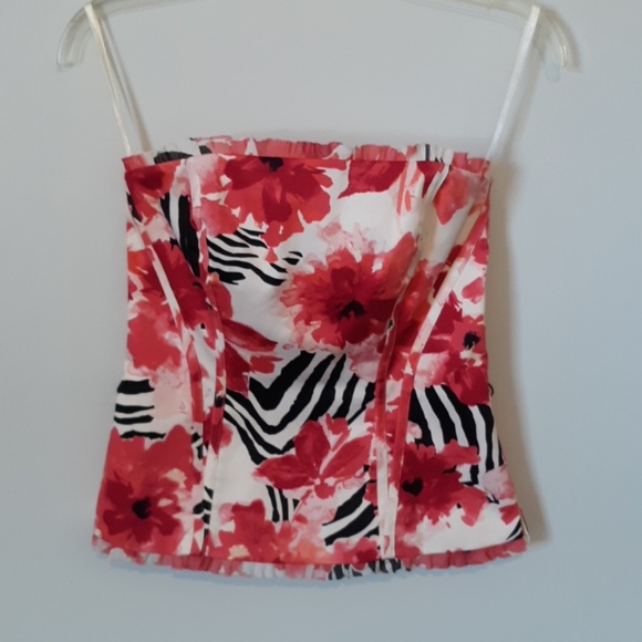 WHBM Pink Floral Corset Top size 0 - Picture 1 of 4